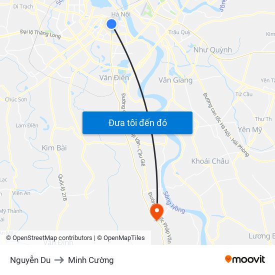 Nguyễn Du to Minh Cường map