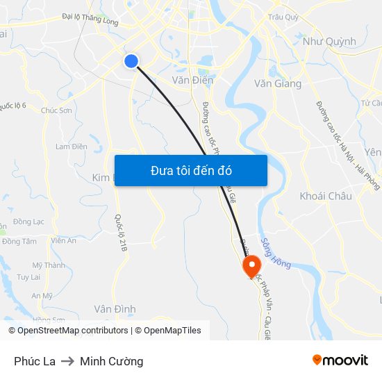 Phúc La to Minh Cường map