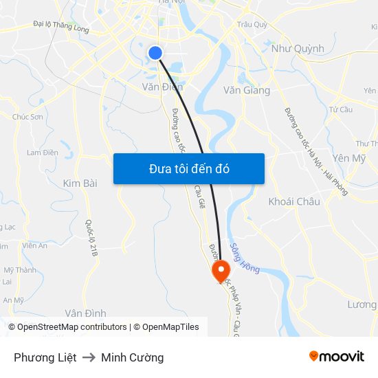 Phương Liệt to Minh Cường map