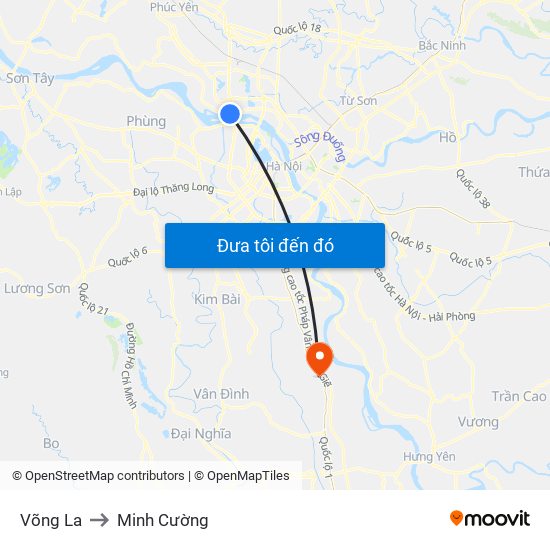 Võng La to Minh Cường map