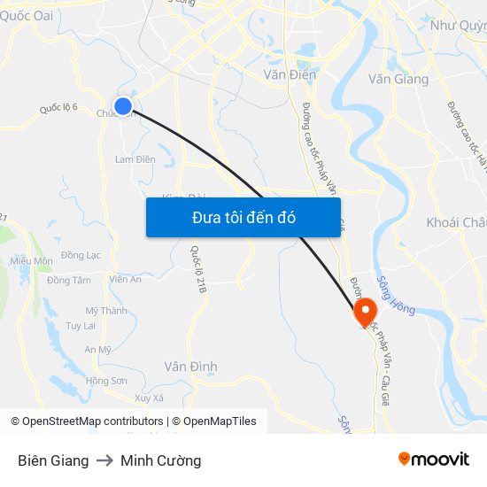 Biên Giang to Minh Cường map