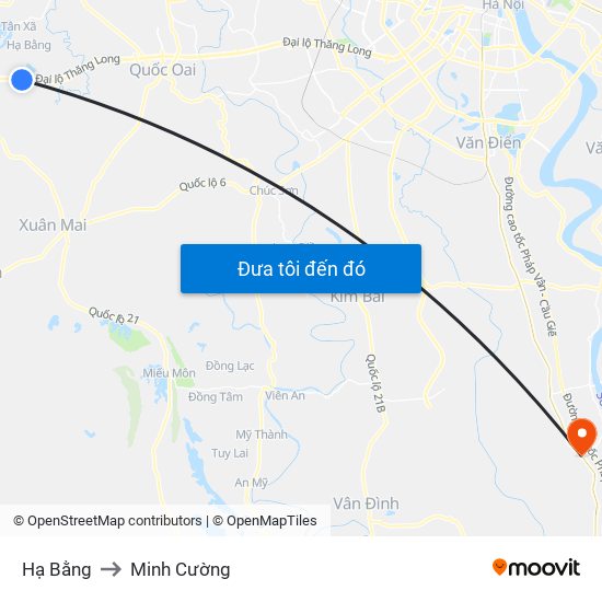 Hạ Bằng to Minh Cường map