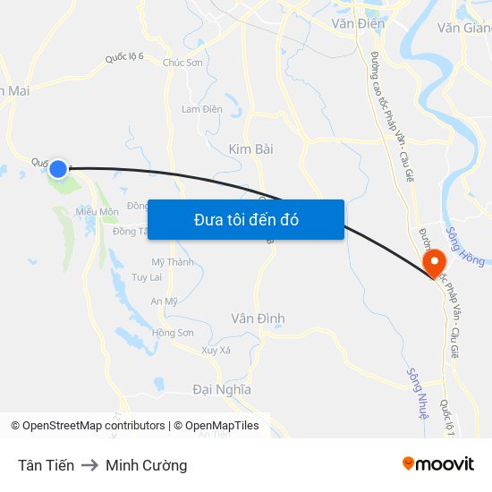 Tân Tiến to Minh Cường map