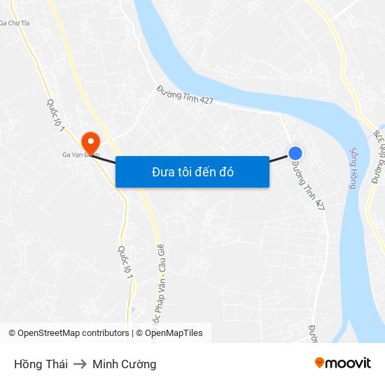 Hồng Thái to Minh Cường map