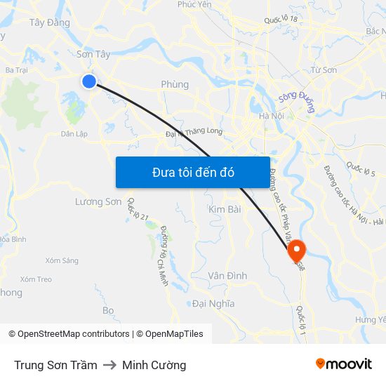 Trung Sơn Trầm to Minh Cường map