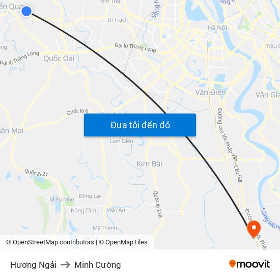 Hương Ngải to Minh Cường map