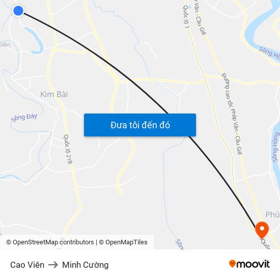 Cao Viên to Minh Cường map