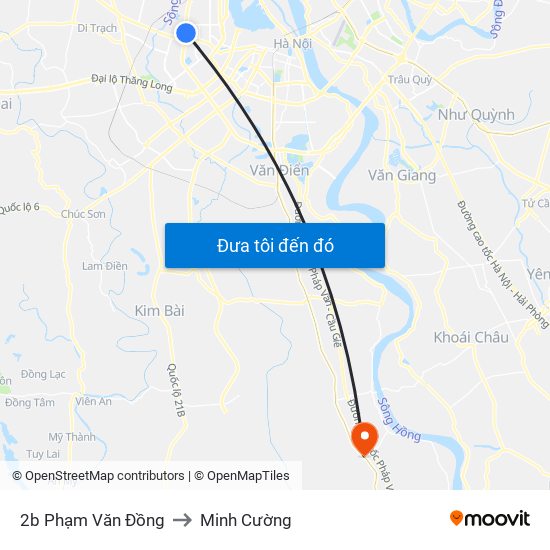 2b Phạm Văn Đồng to Minh Cường map