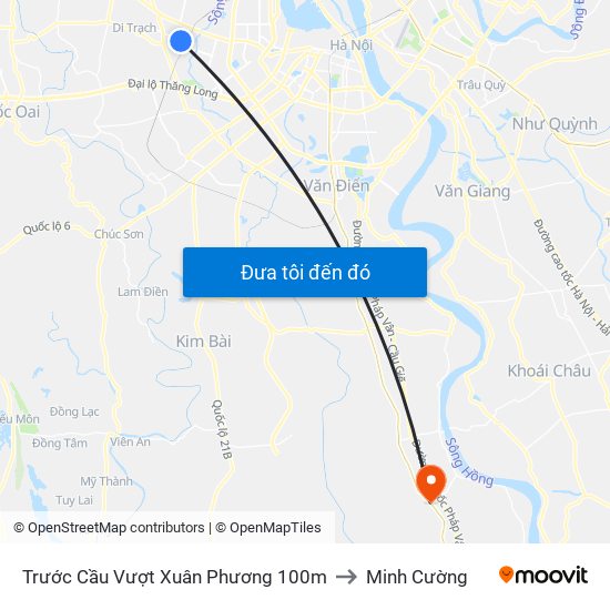 Trước Cầu Vượt Xuân Phương 100m to Minh Cường map