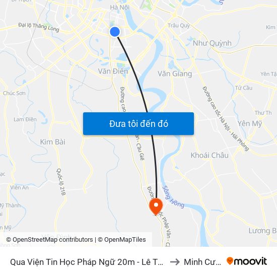 Qua Viện Tin Học Pháp Ngữ 20m - Lê Thanh Nghị to Minh Cường map