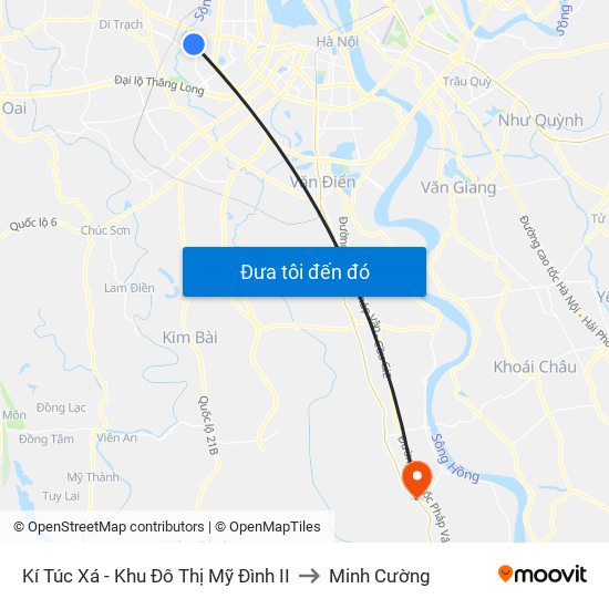 Kí Túc Xá - Khu Đô Thị Mỹ Đình II to Minh Cường map