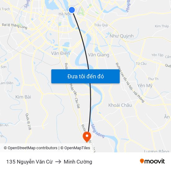 135 Nguyễn Văn Cừ to Minh Cường map