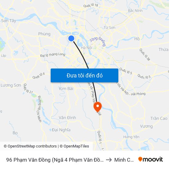 96 Phạm Văn Đồng (Ngã 4 Phạm Văn Đồng - Xuân Đỉnh) to Minh Cường map