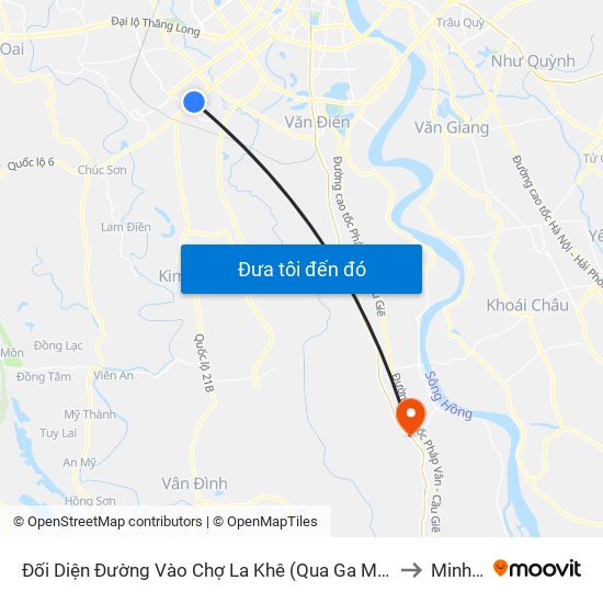 Đối Diện Đường Vào Chợ La Khê (Qua Ga Metro La Khê) - 405 Quang Trung (Hà Đông) to Minh Cường map