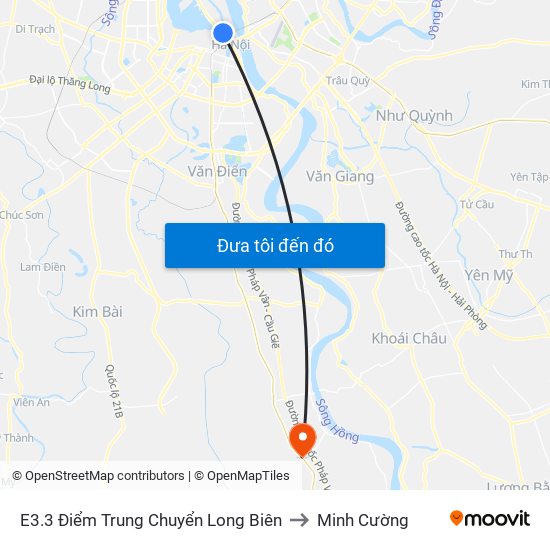 E3.3 Điểm Trung Chuyển Long Biên to Minh Cường map