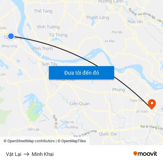 Vật Lại to Minh Khai map