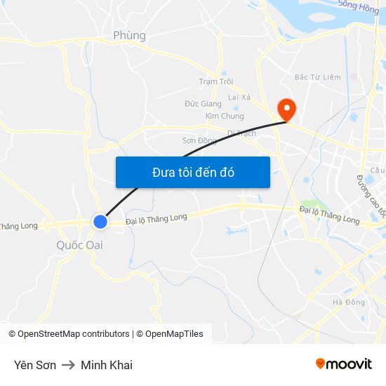 Yên Sơn to Minh Khai map