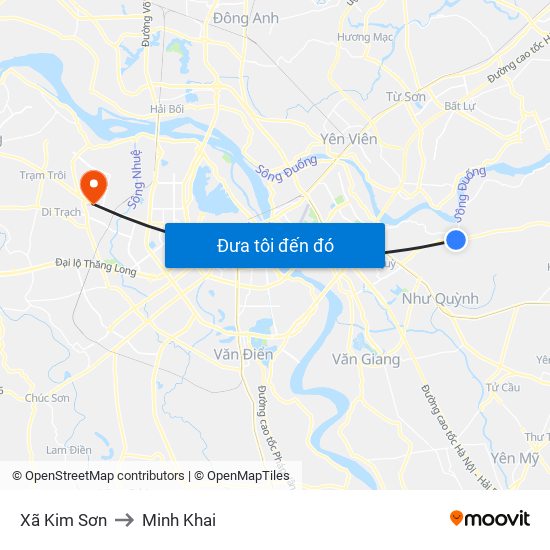 Xã Kim Sơn to Minh Khai map