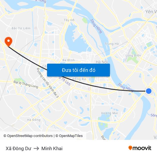 Xã Đông Dư to Minh Khai map