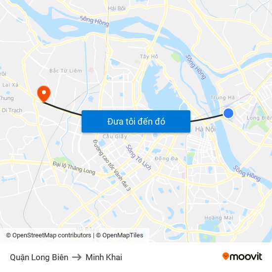 Quận Long Biên to Minh Khai map