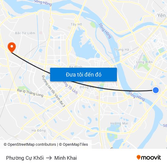 Phường Cự Khối to Minh Khai map