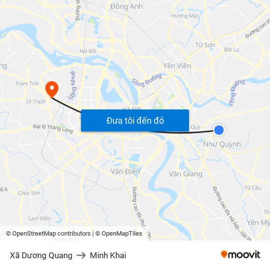 Xã Dương Quang to Minh Khai map