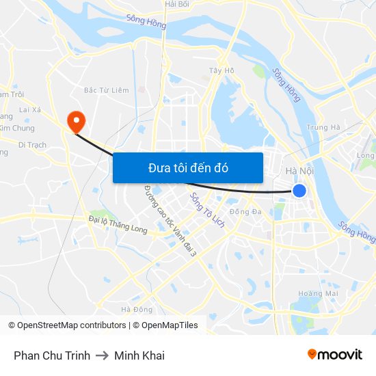 Phan Chu Trinh to Minh Khai map