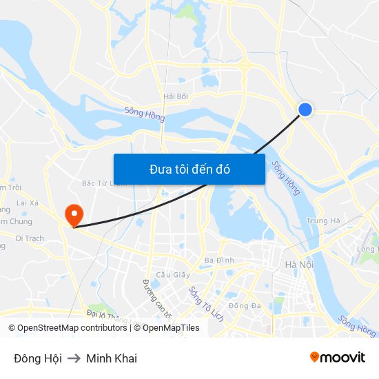 Đông Hội to Minh Khai map