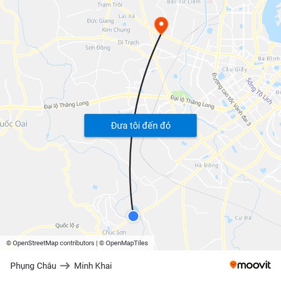 Phụng Châu to Minh Khai map