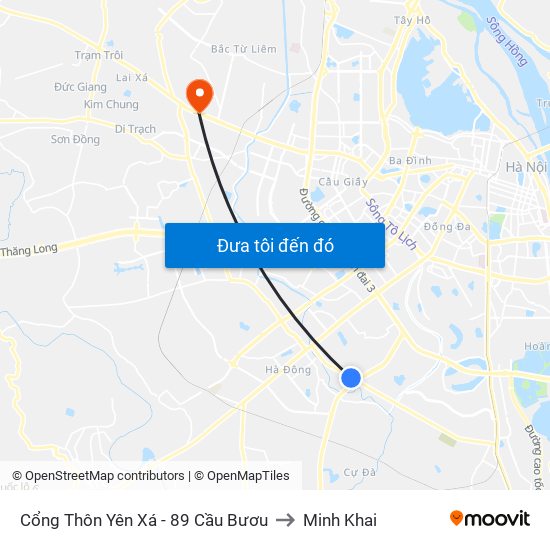 Cổng Thôn Yên Xá - 89 Cầu Bươu to Minh Khai map