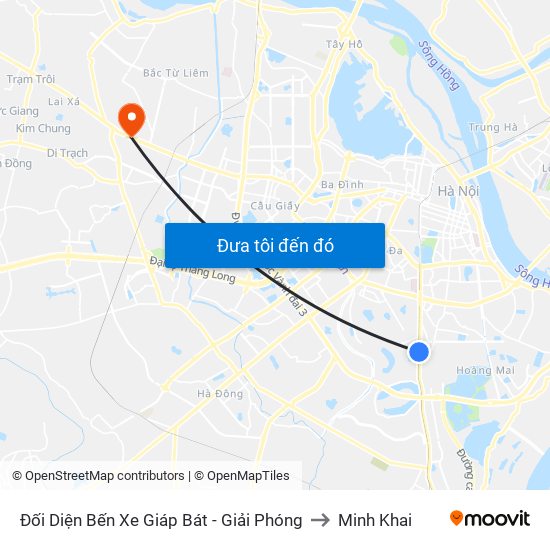 Đối Diện Bến Xe Giáp Bát - Giải Phóng to Minh Khai map