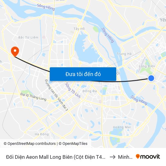 Đối Diện Aeon Mall Long Biên (Cột Điện T4a/2a-B Đường Cổ Linh) to Minh Khai map