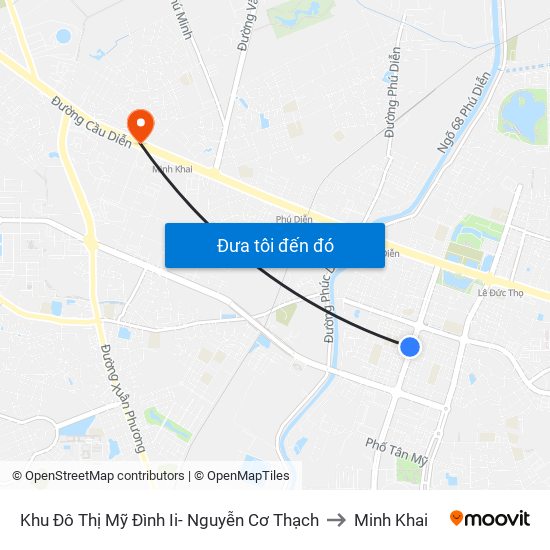 Khu Đô Thị Mỹ Đình Ii- Nguyễn Cơ Thạch to Minh Khai map