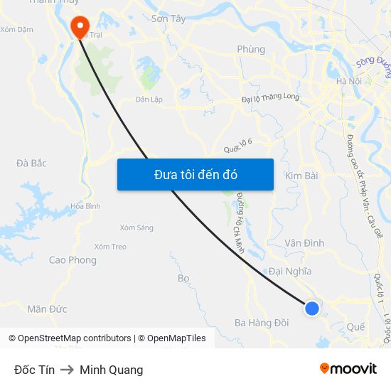 Đốc Tín to Minh Quang map