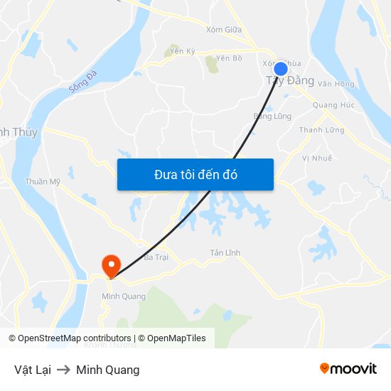 Vật Lại to Minh Quang map