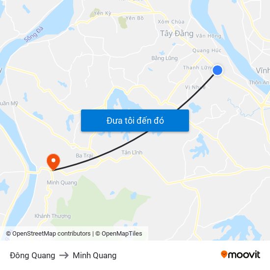 Đông Quang to Minh Quang map