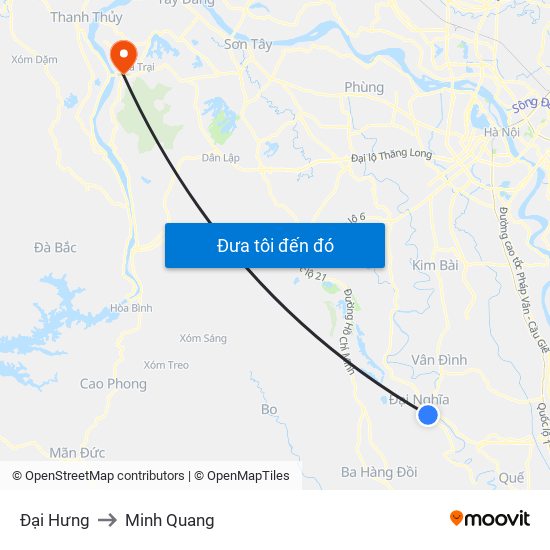 Đại Hưng to Minh Quang map