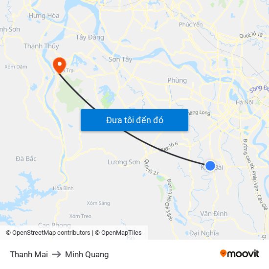 Thanh Mai to Minh Quang map