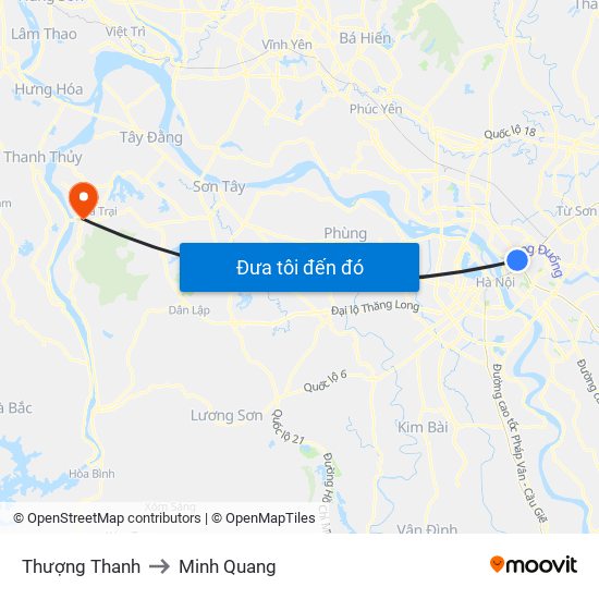 Thượng Thanh to Minh Quang map