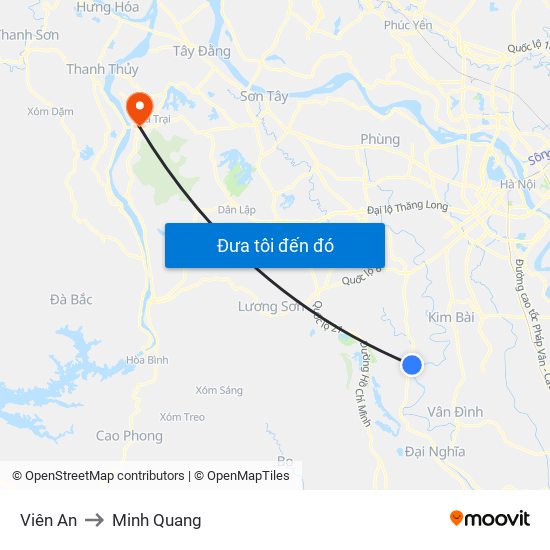 Viên An to Minh Quang map