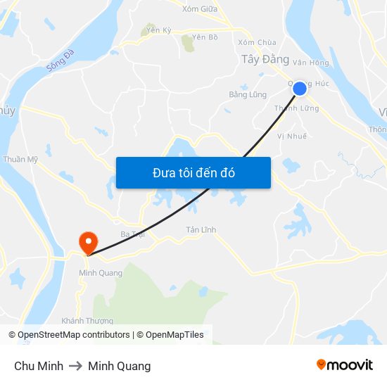 Chu Minh to Minh Quang map