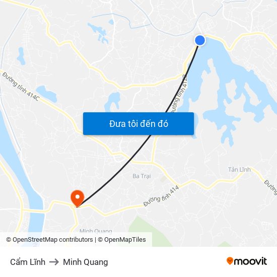 Cẩm Lĩnh to Minh Quang map