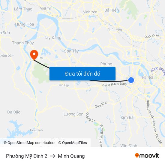 Phường Mỹ Đình 2 to Minh Quang map