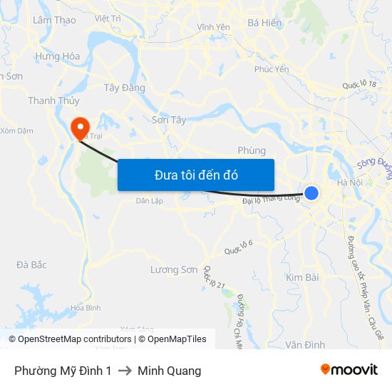Phường Mỹ Đình 1 to Minh Quang map