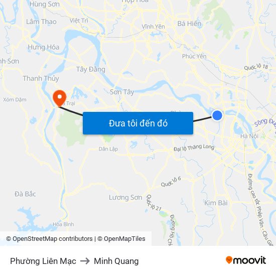 Phường Liên Mạc to Minh Quang map