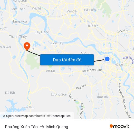Phường Xuân Tảo to Minh Quang map