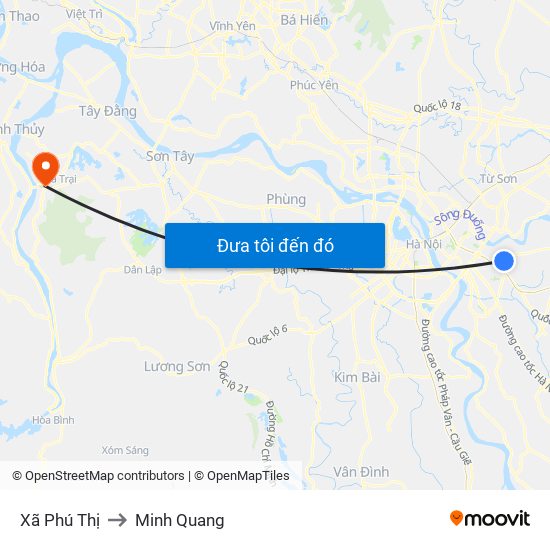 Xã Phú Thị to Minh Quang map