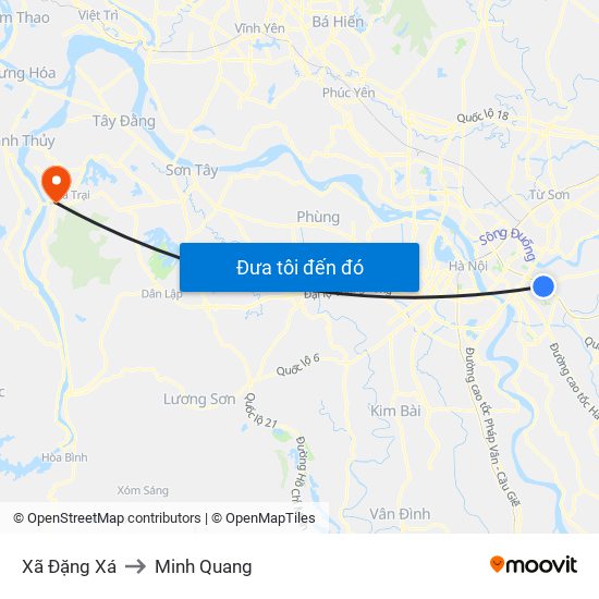 Xã Đặng Xá to Minh Quang map