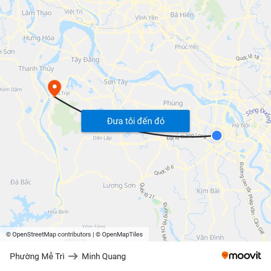 Phường Mễ Trì to Minh Quang map