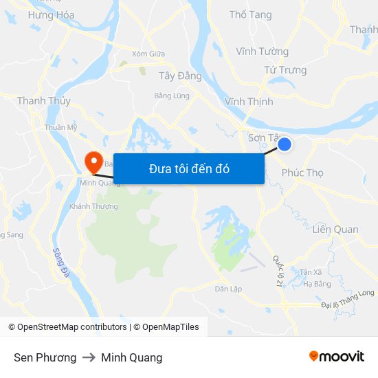 Sen Phương to Minh Quang map